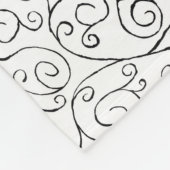 Zwart op wit handschilderd valpatroon fleece deken (Hoek)