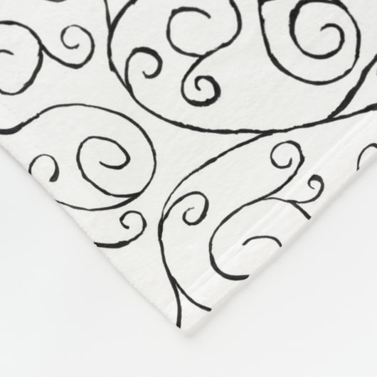 Zwart op wit handschilderd valpatroon fleece deken (Hoek)