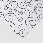 Zwart op wit handschilderd valpatroon tissuepapier (Detail)