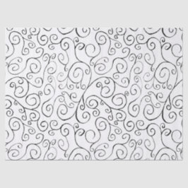 Zwart op wit handschilderd valpatroon tissuepapier