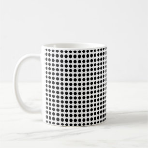 Zwart op Wit Klein Grootte Horizontale Polka Dots Koffiemok