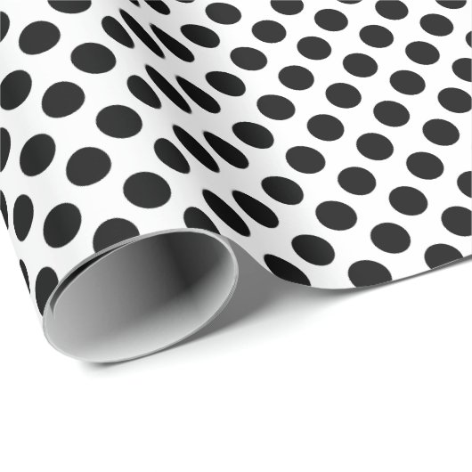 Zwart op Wit Klein Grootte Polka Dots Cadeaupapier (Rol Hoek)