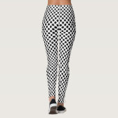 Zwart op Wit Klein Grootte Polka Dots Leggings (Achterkant)