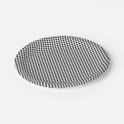 Zwart op Wit Klein Grootte Polka Dots Papieren Bordje (Gekanteld)
