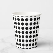Zwart op Wit Medium Size Horizontale Polka Dots Papieren Bekers (Achterkant)