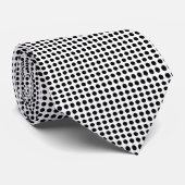 Zwart op Wit Medium Size Horizontale Polka Dots Stropdas (Opgerold)