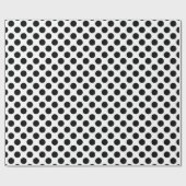 Zwart op Wit Medium Size Polka Dots Cadeaupapier (Vlak)