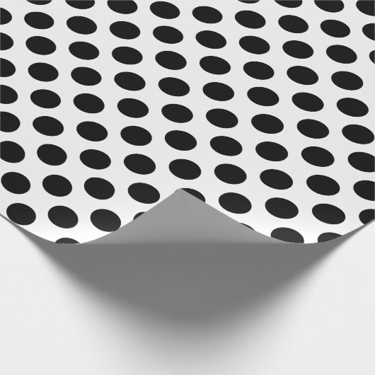 Zwart op Wit Medium Size Polka Dots Cadeaupapier (Hoek)