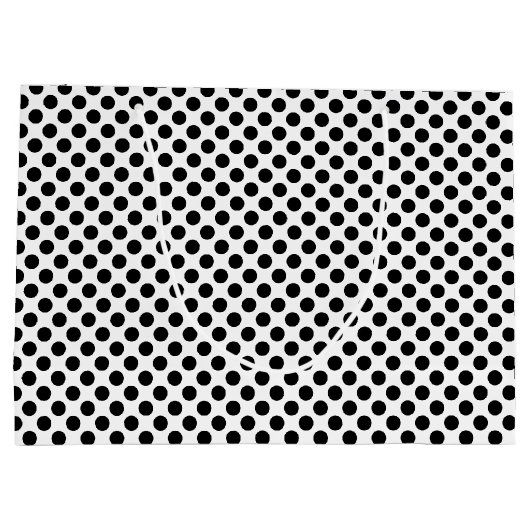 Zwart op Wit Medium Size Polka Dots Groot Cadeauzakje (Achterkant)