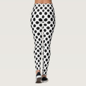 Zwart op Wit Medium Size Polka Dots Leggings (Achterkant)