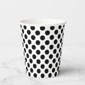 Zwart op Wit Medium Size Polka Dots Papieren Bekers (Achterkant)