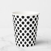 Zwart op Wit Medium Size Polka Dots Papieren Bekers (Rechts)