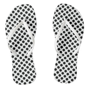 Zwart op Wit Medium Size Polka Dots Teenslippers