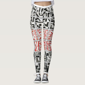 zwart op wit met rode leggings