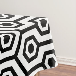 Zwart op wit octagon geometrisch patroon tafelkleed