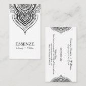 Zwart op wit paisley kant visitekaartje (Voorkant / Achterkant)