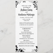 Zwart op wit plat programma programmakaart (Voorkant)