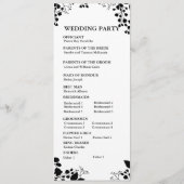 Zwart op wit plat programma programmakaart (Achterkant)