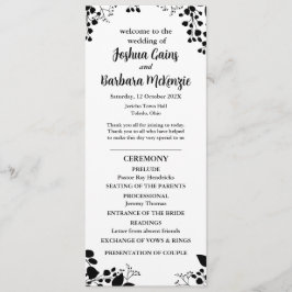 Zwart op wit plat programma programmakaart