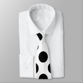 Zwart op Wit Reuzengrootte Polka Dots Stropdas (Gebonden)