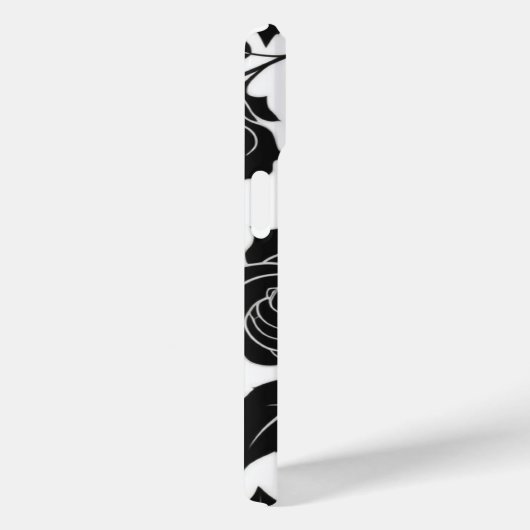 Zwart op Wit Rose Bloem Patroon Case-Mate iPhone Case (Achterkant / Rechts)