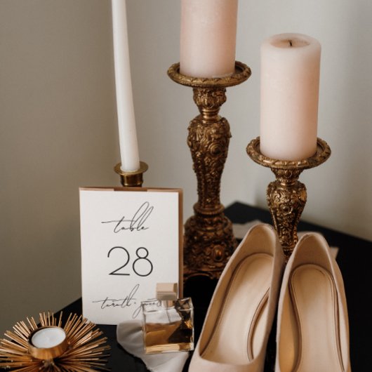 Zwart op wit Script Stijlvolle bruiloft Kaart