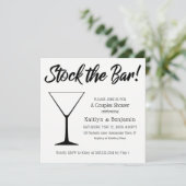 Zwart op wit Script Stock de Bar Couples Douche Kaart (Staand voorkant)