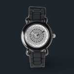 Zwart op wit  standaardpatroon horloge<br><div class="desc">Zwart  mandala patroon boven witte achtergrond. Neem contact met me op als je een andere kleurencombinatie nodig hebt.</div>