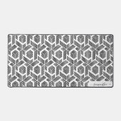 Zwart op wit stip geometrisch patroon bureaumat (Voorkant)