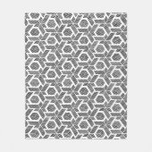 Zwart op wit stip geometrisch patroon fleece deken (Voorkant)