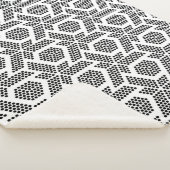 Zwart op wit stip geometrisch patroon sherpa deken (3/4)