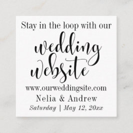 Zwart op wit  typografie Wedding Website Informatiekaartje