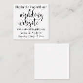 Zwart op wit  typografie Wedding Website Informatiekaartje (Voorkant / Achterkant)