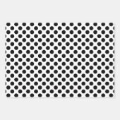 Zwart op Wit Verschillende maten Polka Dots Inpakpapier Vel (Voorkant 2)