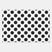 Zwart op Wit Verschillende maten Polka Dots Inpakpapier Vel (Voorkant)