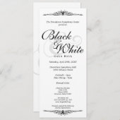 Zwart op witte gala ball danslangwerpig bedrijf kaart (Voorkant / Achterkant)