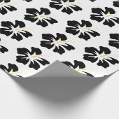 Zwart op witte hibiscus cadeaupapier (Hoek)