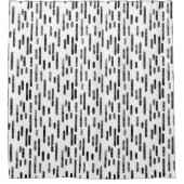 Zwart op witte inktafgeronde lijnen patroon douchegordijn (Voorkant)