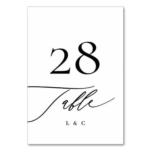 Zwart op witte kalligrafie Moderne bruiloft Kaart (Voorkant)