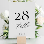 Zwart op witte kalligrafie Moderne bruiloft Kaart<br><div class="desc">Zwart op witte kalligrafie Modern Wedding Table Number - modern en indrukwekkend - onderdeel van een collectie</div>