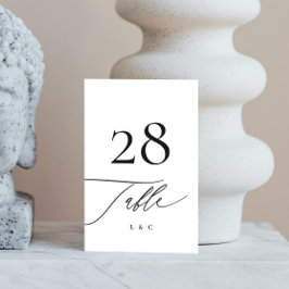 Zwart op witte kalligrafie Moderne bruiloft Kaart