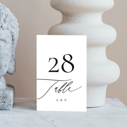 Zwart op witte kalligrafie Moderne bruiloft Kaart