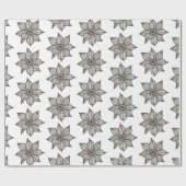 Zwart op witte ketchy Flowers Cadeaupapier (Vlak)