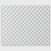 Zwart op witte overlappende cirkels Verpakkingspap Cadeaupapier (Vlak)