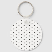 Zwart op witte poka Dots Sleutelhanger (Voorkant)