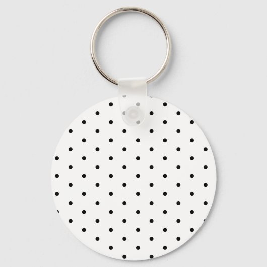 Zwart op witte poka Dots Sleutelhanger (Voorkant)