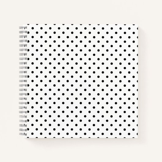 Zwart op witte polka stippen notitieboek (Voorkant)