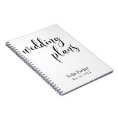 Zwart op witte script typografie trouwplanner 2 notitieboek (Rechterzijde)