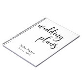 Zwart op witte script typografie trouwplanner 2 notitieboek (Linkerzijde)