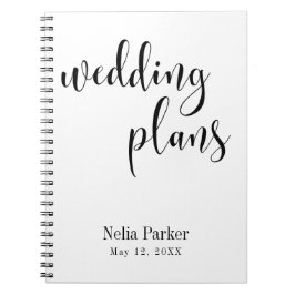 Zwart op witte script typografie trouwplanner 2 notitieboek